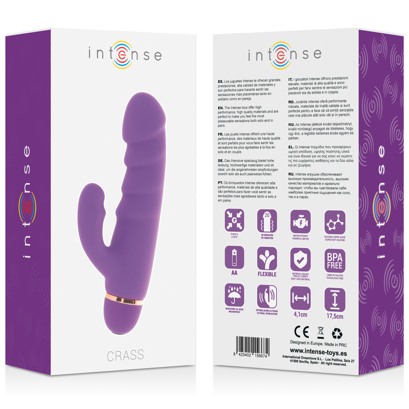 Vibratore Punto G con Stimolatore Clitorideo Crass – Intense Toys