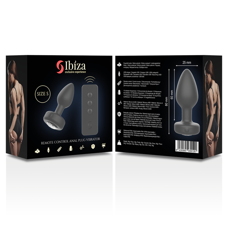 Ibiza Premium – Plug Anale Vibrante con Telecomando e 10 Modalità