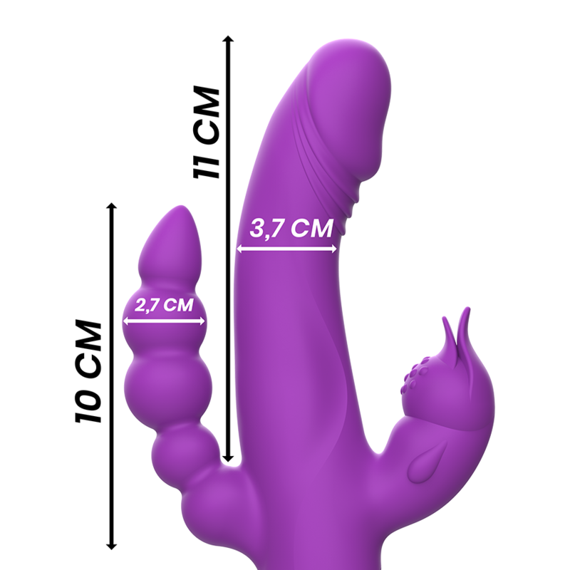 Intense™ Casanova – Vibratore Triplo con 3 Motori, 30 Vibrazioni e Ventosa