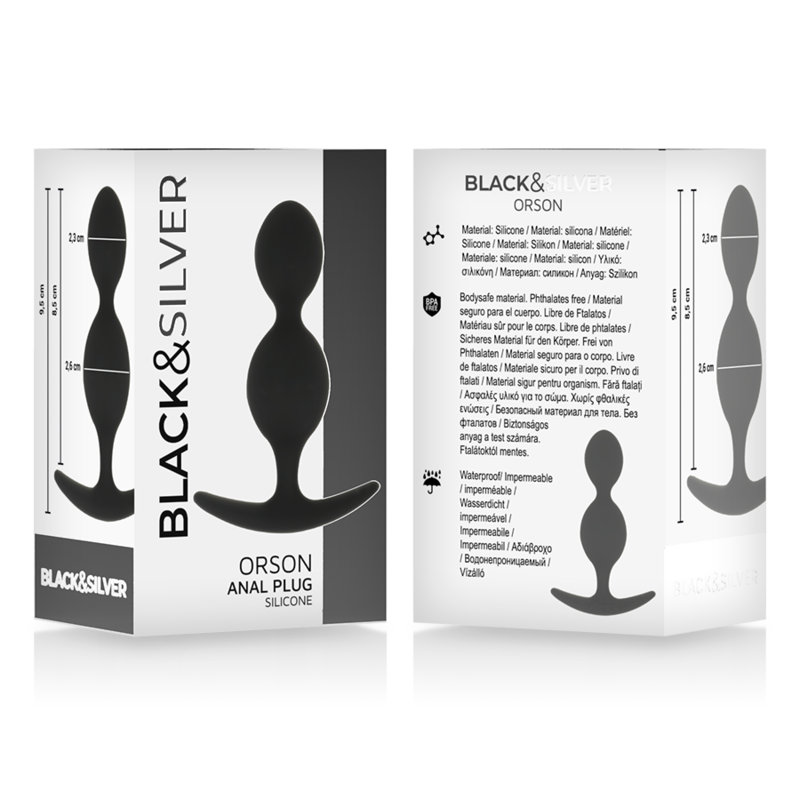 BLACK&SILVER - Orson plug anale 9.5 cm