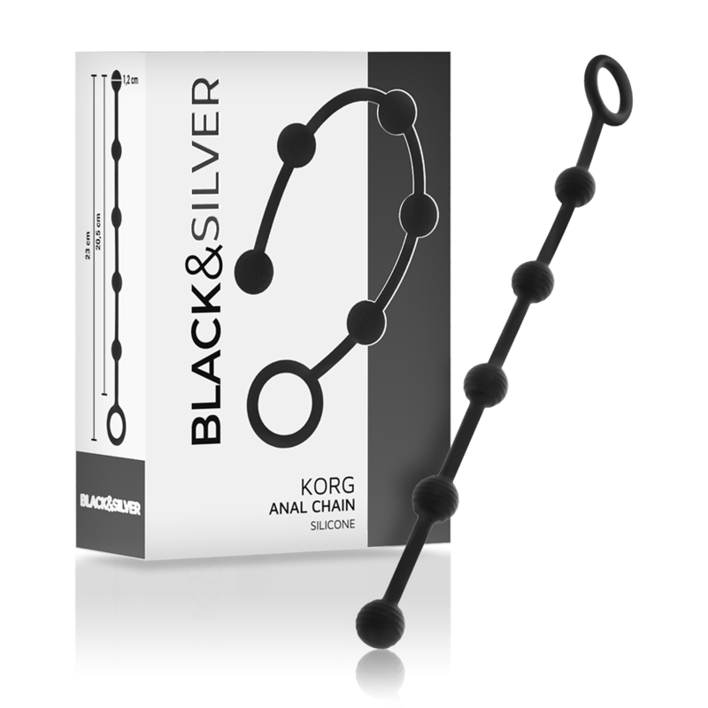 Black&Silver™ Korg Beads™ – Palline Anali in Silicone 21 CM