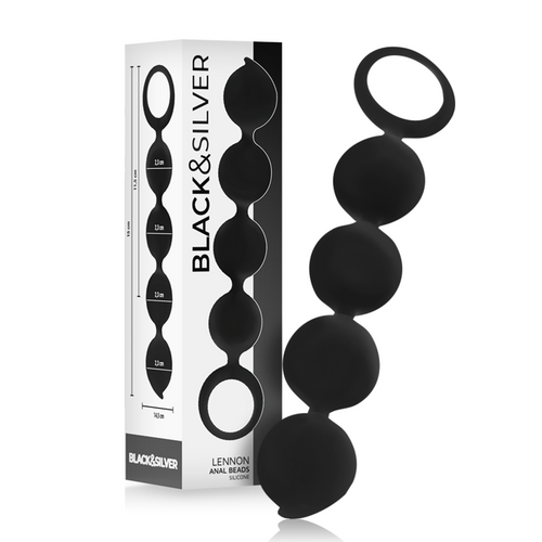 Black&Silver™ Lennon Beads™ – Palline Anali in Silicone 15 cm