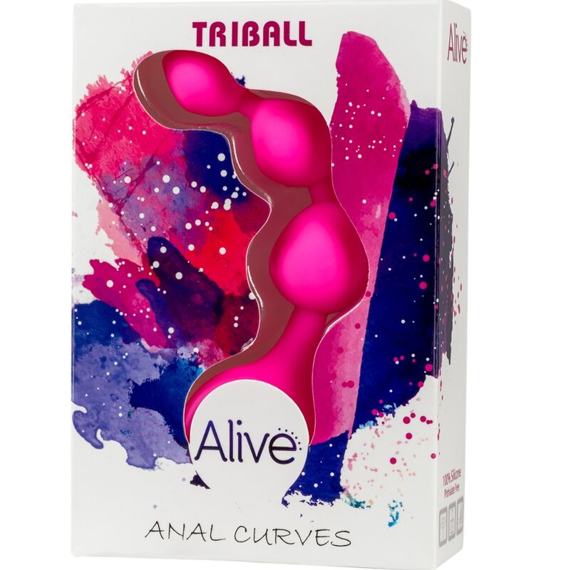Triball – Palline Anali in Silicone Rosa con 3 Elementi 15 cm x 2 cm