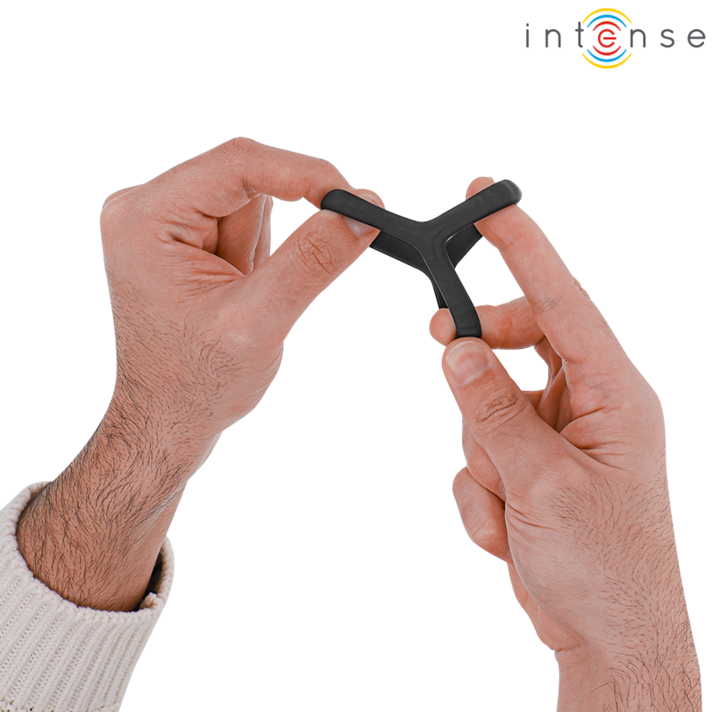 INTENSE CARSON – Doppio Anello per Pene in Silicone Nero Flessibile