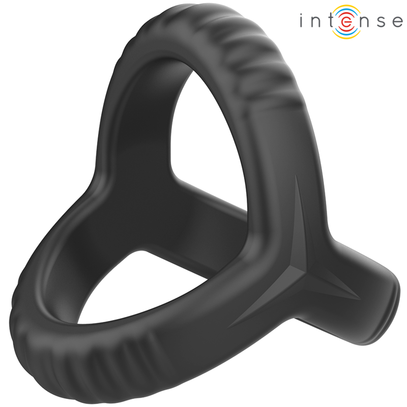 INTENSE CARSON – Doppio Anello per Pene in Silicone Nero Flessibile