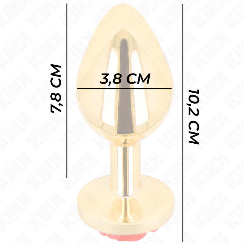 KINK - Plug anale dorato con rosa taglia L