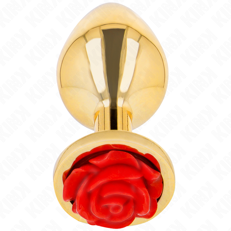 KINK - plug anale oro con rosa taglia S