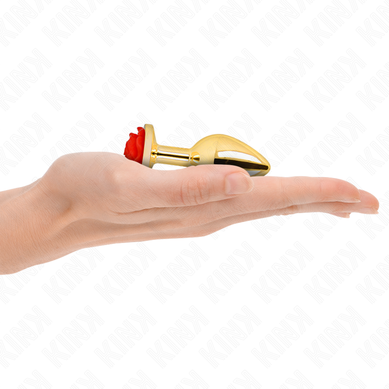 KINK - plug anale oro con rosa taglia S