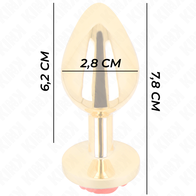 KINK - plug anale oro con rosa taglia S