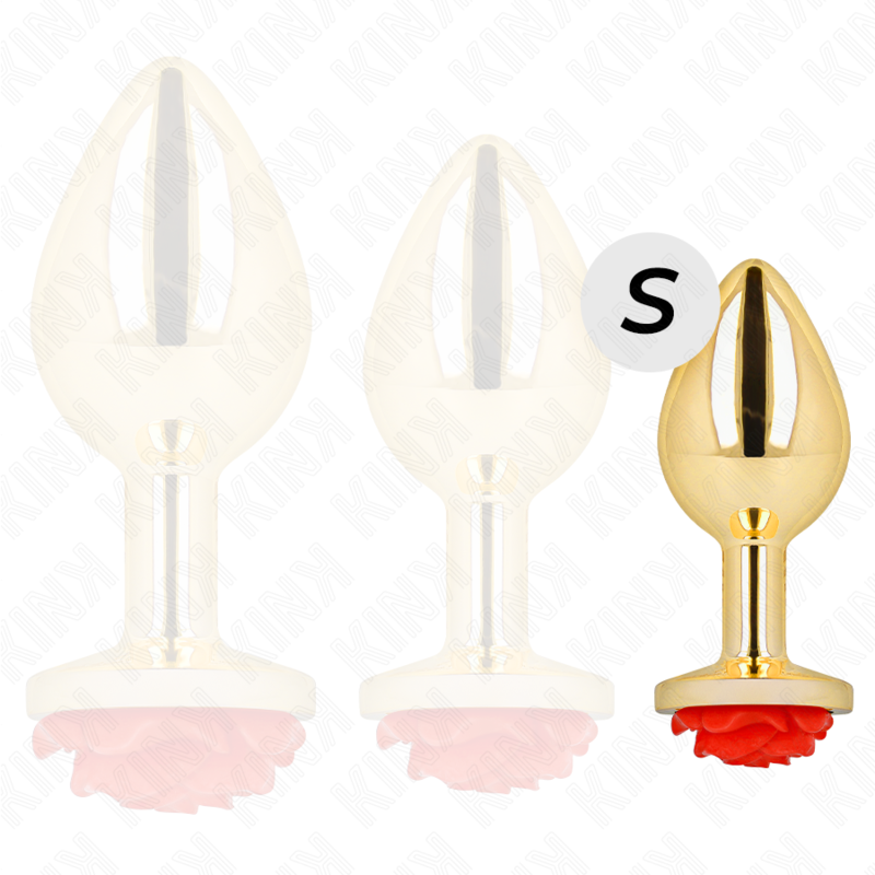 KINK - plug anale oro con rosa taglia S