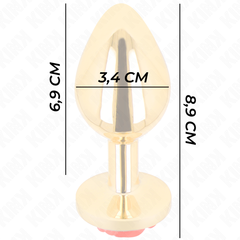 KINK - Plug anale oro con rosa taglia M