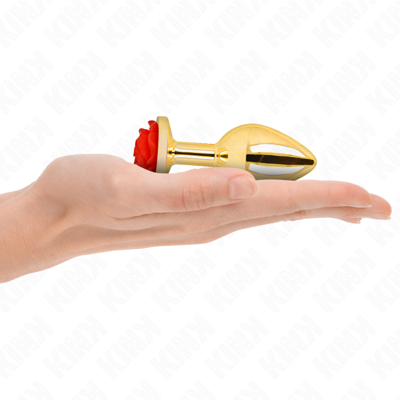 KINK - Plug anale oro con rosa taglia M