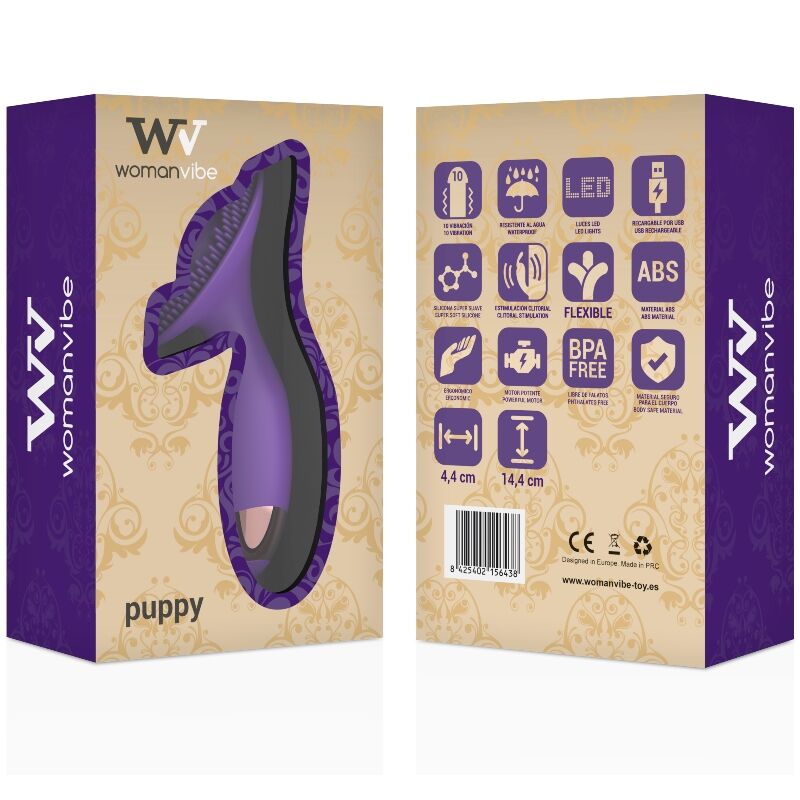 Puppy by Womanvibe – Stimolatore Clitorideo a 10 Vibrazioni, Ricaricabile e Waterproof