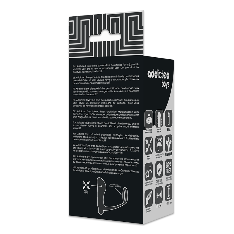 Addicted Toys – Massaggiatore Anale con Anello per Pene in Silicone Medicale