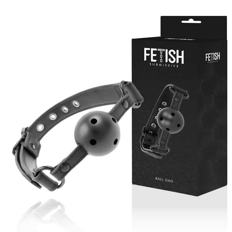 Ball Gag con Pallina Forata in Cuoio Vegano – Fetish Submissive