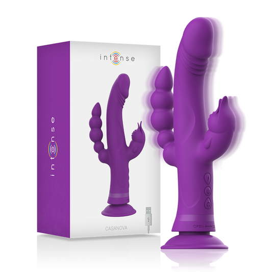 Intense™ Casanova – Vibratore Triplo con 3 Motori, 30 Vibrazioni e Ventosa