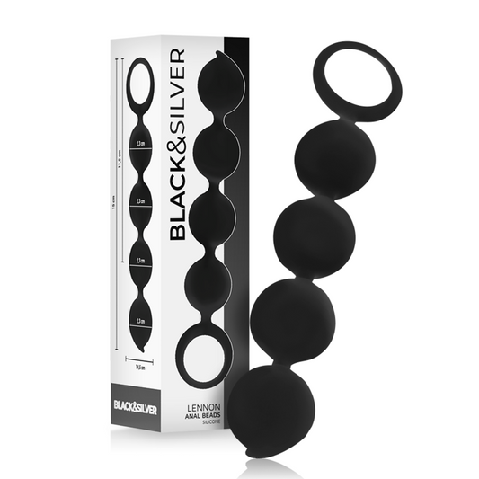 Black&Silver™ Lennon Beads™ – Palline Anali in Silicone 15 cm