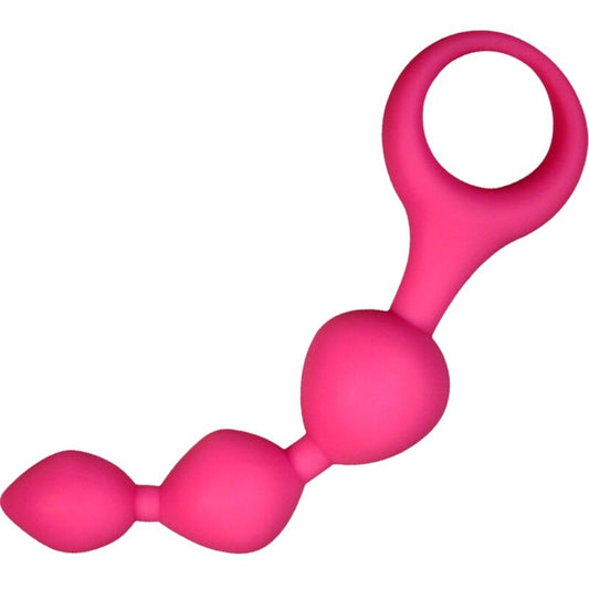 Triball – Palline Anali in Silicone Rosa con 3 Elementi 15 cm x 2 cm