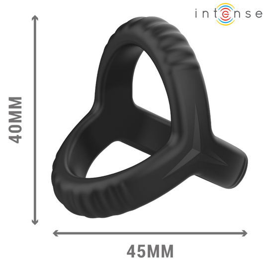 INTENSE CARSON – Doppio Anello per Pene in Silicone Nero Flessibile