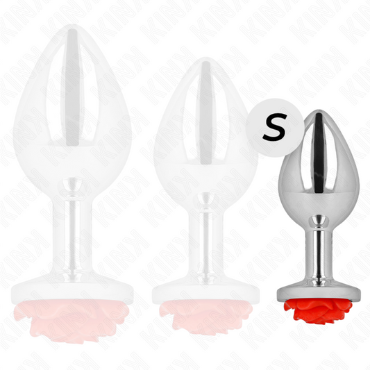 KINK - Plug anale con rosa rossa taglia S