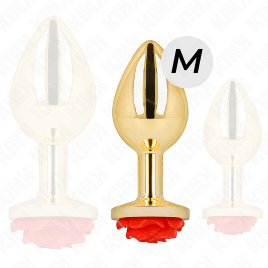 KINK - Plug anale oro con rosa taglia M